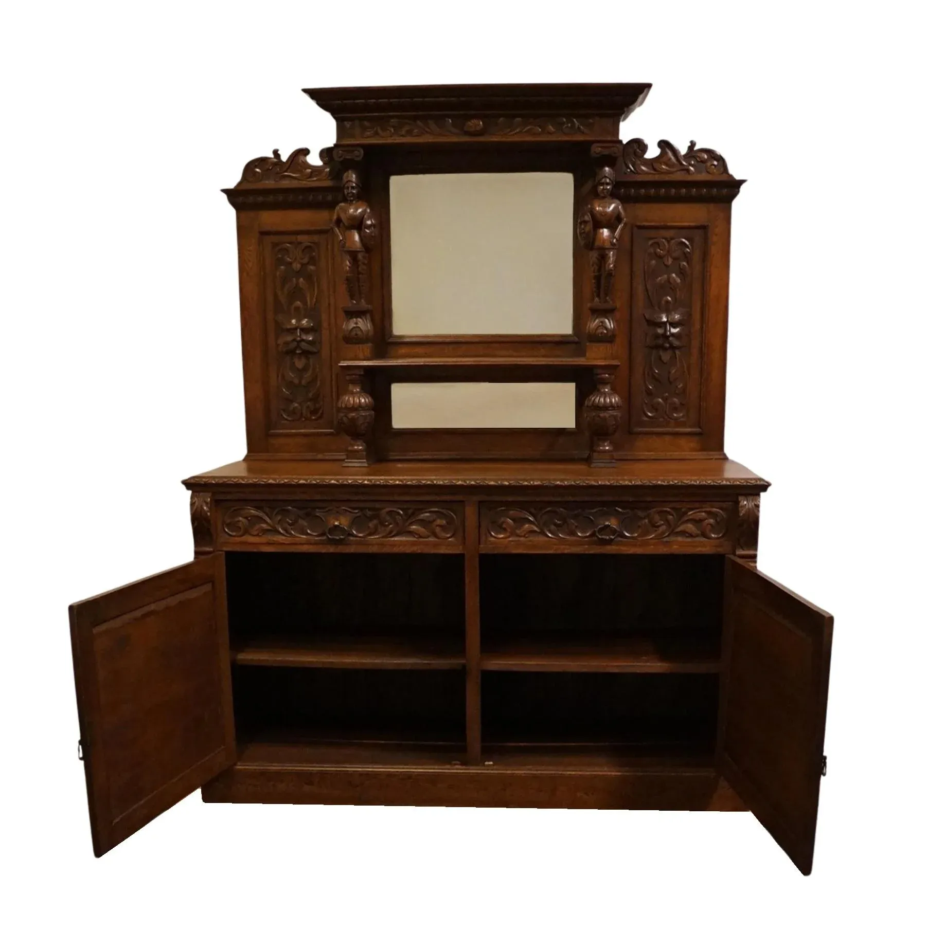 Vintage Antique Solid English Walnut Gothic Jacobean Style 66