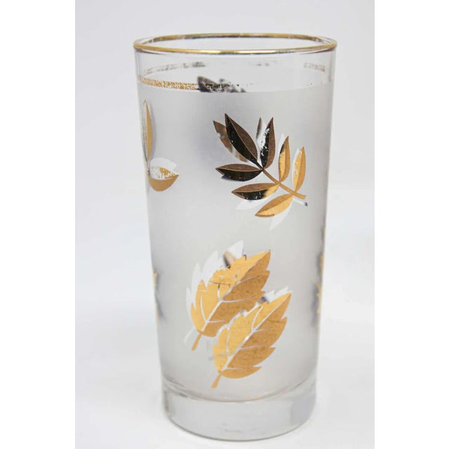 Vintage Eight Highball Gold Glasses in a Brass Cart by Fred Press - 9 Pieces For Sale In Palm Springs - Image 6 of 13