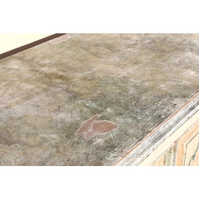 Vintage Hand-Painted Faux Marble Sideboard Buffet Cabinet | Italian Provincial Style | C. 1940s For Sale - Image 10 of 18