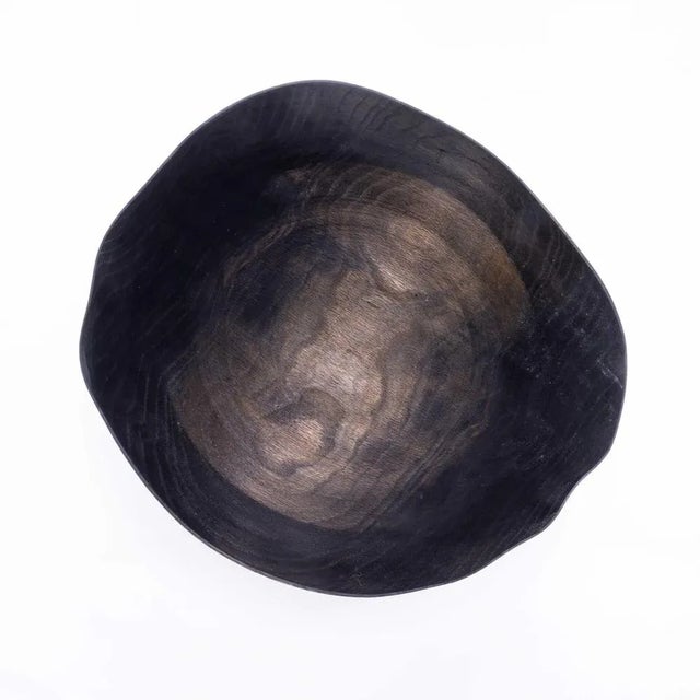 Ebonised Oak Hand Turned Bowl from Tyler & Tara For Sale - Image 4 of 11