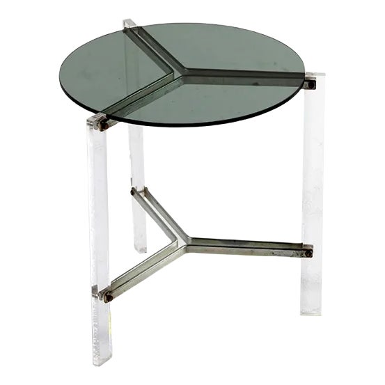 Small Postmodern Acrylic Glass Side Table For Sale