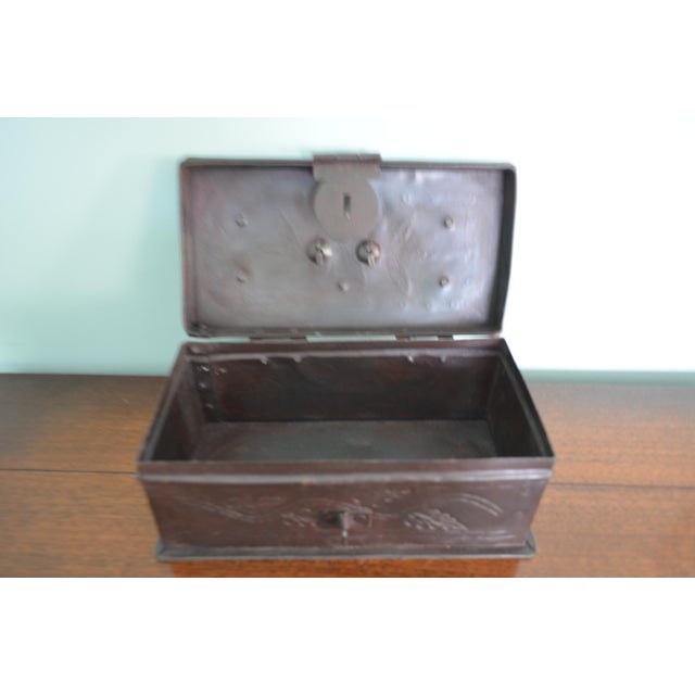 Antique Metal Box Riveted Hinged Lid Chairish