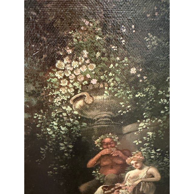 Early 20th Century Miklós Santhó (Hungarian, 1869–1932) Antique Oil on Board Painting Faun Maidens For Sale - Image 5 of 13