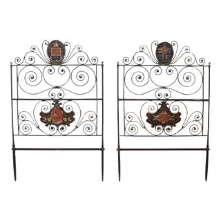 Antique Early 19th Century Headboards in Wrought Iron, Set of 2 For Sale