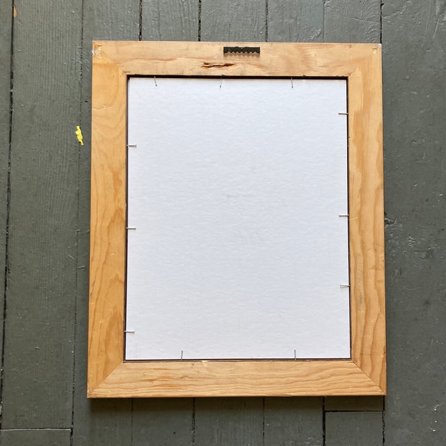 1960’s Original Abstract Mid Century Figure Wood Block Print For Sale - Image 4 of 4