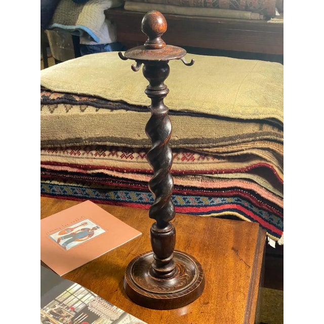 Unique Antique English Barley Twist stand for Jewelry or whatever you like! Lots of patina and made from oak. Solid and...