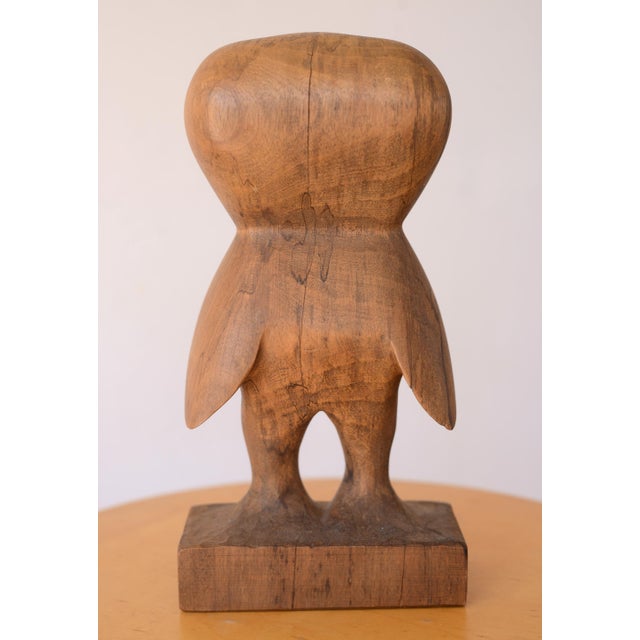Don Shoemaker Vintage Don Shoemaker Hand-Carved Wooden Owl Sculpture For Sale - Image 4 of 11