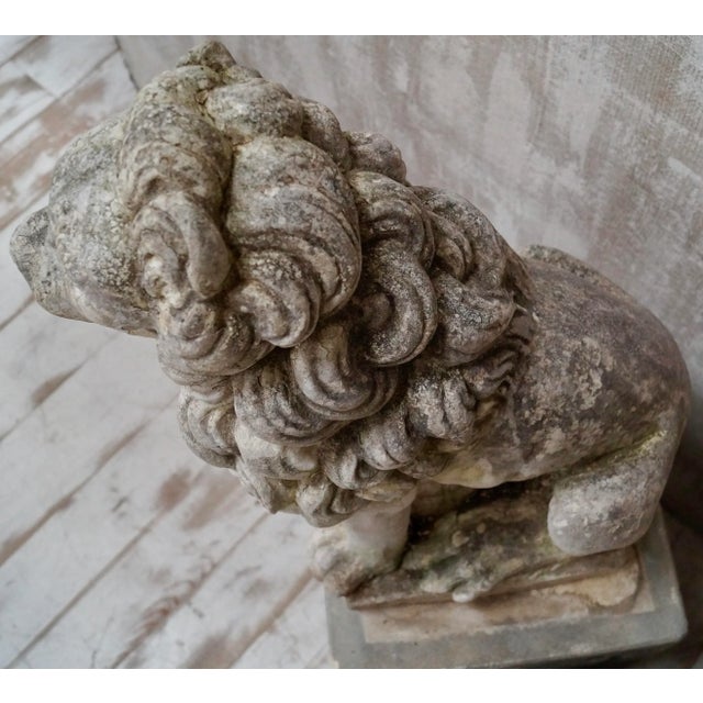 Proud Stone Cast French Sitting Lions, Set of 2 For Sale - Image 17 of 18