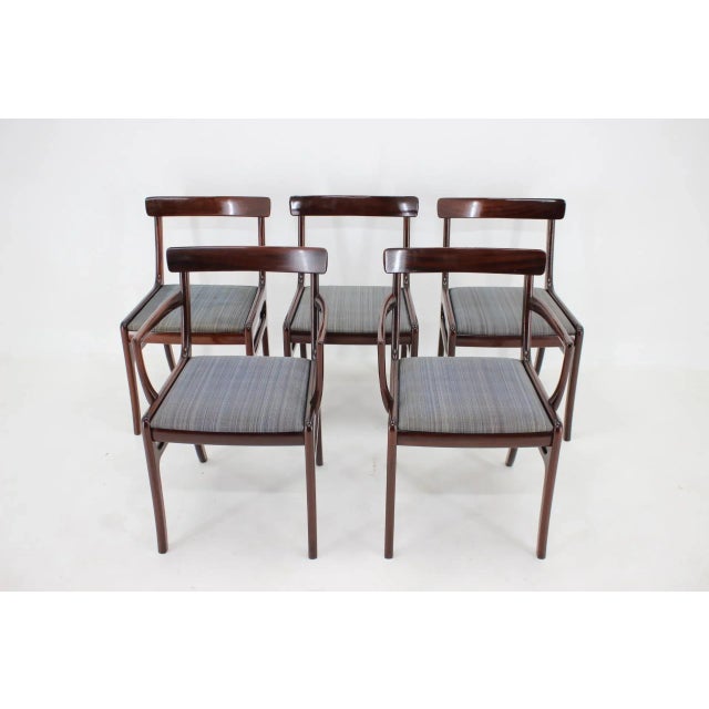 Rungstedlund Chairs in Mahogany by Ole Wanscher, 1950s, Denmark, Set of 5 For Sale - Image 3 of 12