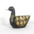 Vintage folk art duck made of carved wood with brass, copper and bone. This is heavy and has some patina and nice detailed...