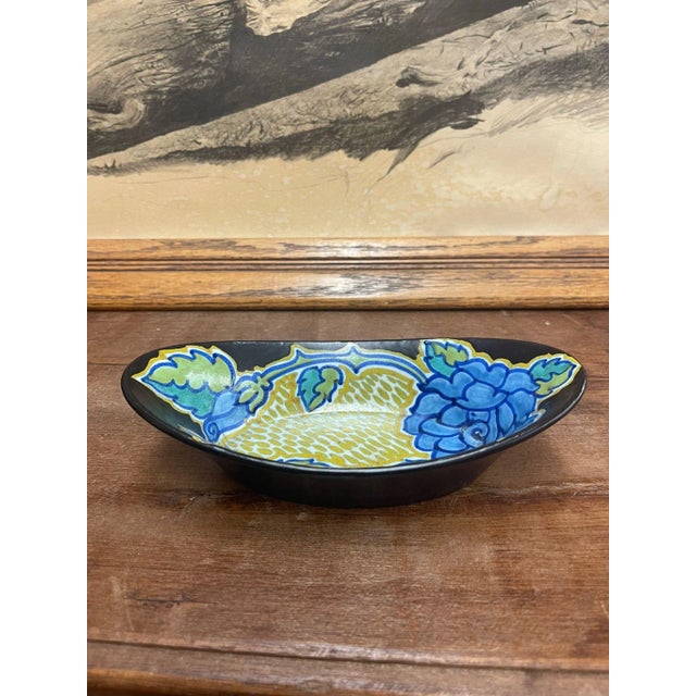 Vintage Dish With Floral Motif, Amsterdam Import For Sale - Image 4 of 7