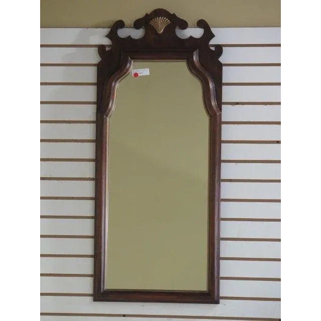 1990s Harden Carved Solid Cherry Shell Wall Mirror For Sale - Image 5 of 5