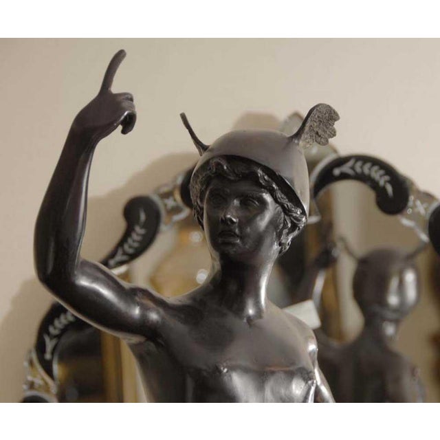 Metal Italian Mecury Statue in Bronze For Sale - Image 7 of 16