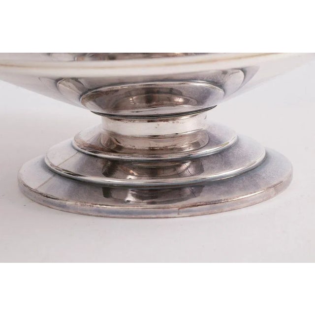 Art Deco Silver-Plated Handled Tazza with a Geometric Design Border, United Kingdom, 1930s For Sale - Image 7 of 8