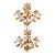 1950s Pair of Gilt Tole Candle Sconces With Glass Flowers For Sale