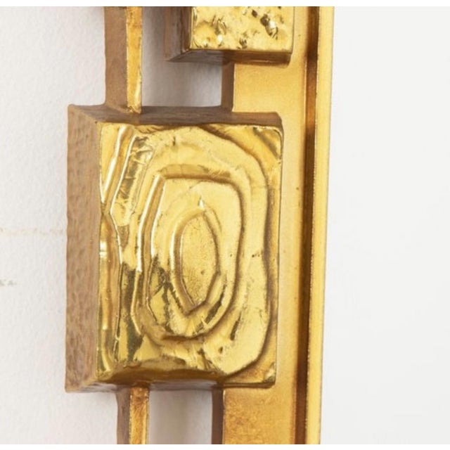 Mid-Century Brutalist Gold Leaf Gilt Mirror from Syrocco, New York, 1970 For Sale - Image 6 of 9