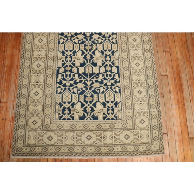 Blue Vintage Caucasian Rug - 3'10" x 5'8" For Sale - Image 8 of 9