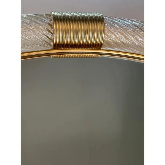 Early 21st Century Round Torciglione Gold Murano Glass Wall Mirror by Simoeng for Simoeng For Sale - Image 5 of 10