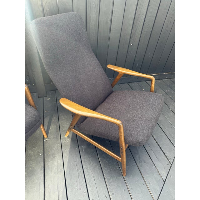 Mid 20th Century Danish Lounge Chairs With New Upholstery Attributed to Folke Ohlsson for Dux – Pair For Sale - Image 9 of 11