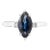 14k White Gold Marquise Cut Blue Sapphire Diamond Ring Size 7 For Sale
