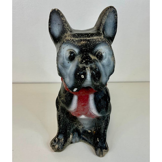 1950s Boho Chic Outdoor Garden Frenchie French Bulldog Concrete Statue For Sale - Image 10 of 14