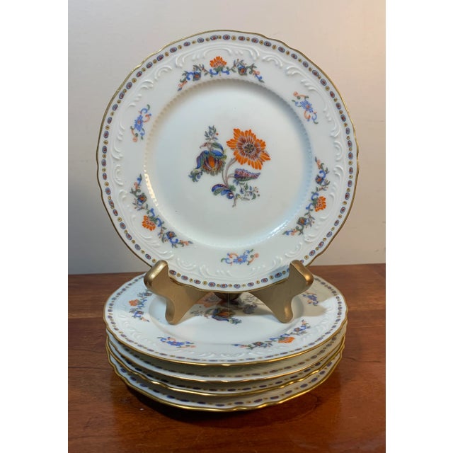 Ivory Royal Limoges Persian Rouge Porcelain Appetizer Plates Set of 5 For Sale - Image 8 of 8