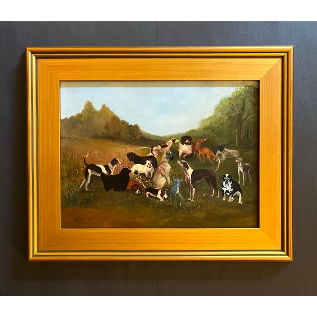 Oil Painting of Regal Purebreds in a Field by Satori Gregorakis For Sale - Image 4 of 4
