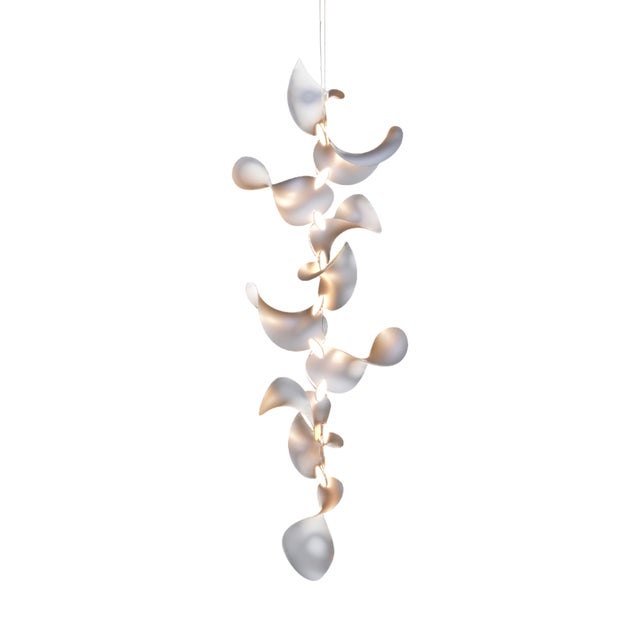 Dune 10 Vertical Cluster Light with Silver Anodized Shades by Daniel Becker For Sale