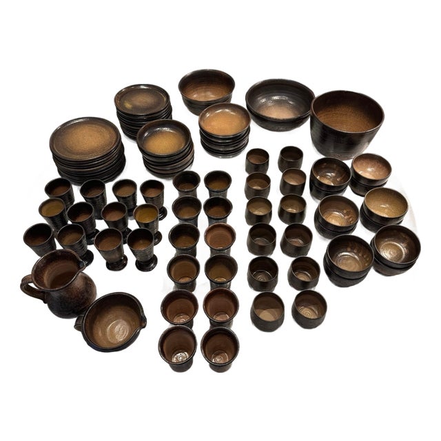 Ceramic Dinner Service by Jean Marais for Vallauris, 1960s, Set of 89 For Sale