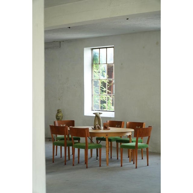 Mid-Century Danish Round Dining Table in Oak with Three Extensions, 1960s For Sale - Image 14 of 18