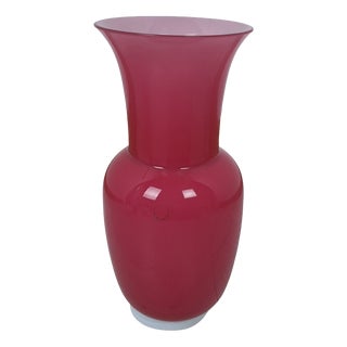 Opalino Series Vase in Pink Murano Glass from Venini, 1990s For Sale