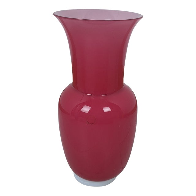 Opalino Series Vase in Pink Murano Glass from Venini, 1990s For Sale