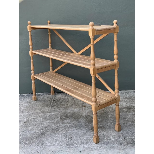 Vintage Three-Tier Pine Shelf For Sale - Image 11 of 12
