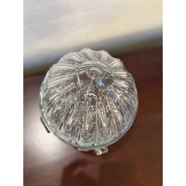 Silver Cut Glass and Silver-Plate Egg Shaped Vessel For Sale - Image 8 of 12