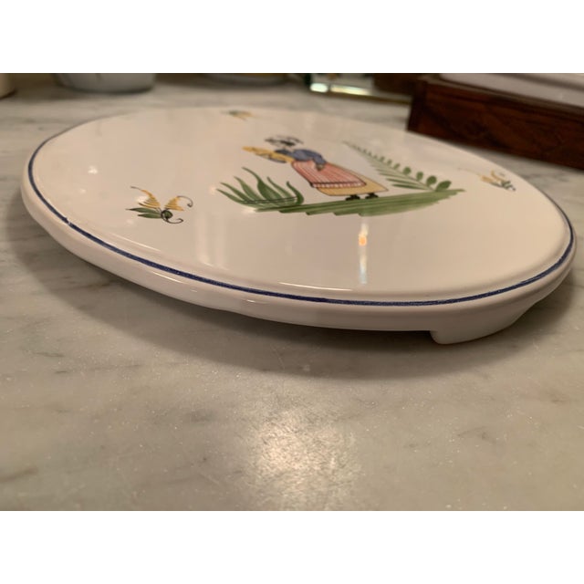 Vintage Hand Painted French Faience Trivet For Sale - Image 4 of 9