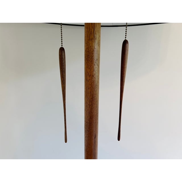 BDDW Tripod Floor Lamp in Claro Walnut With Black Linen Shade For Sale In New York - Image 6 of 10