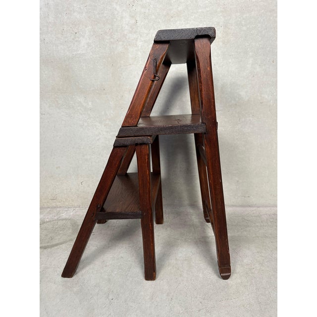 Vintage Library Step Stool, 1920s For Sale - Image 9 of 14