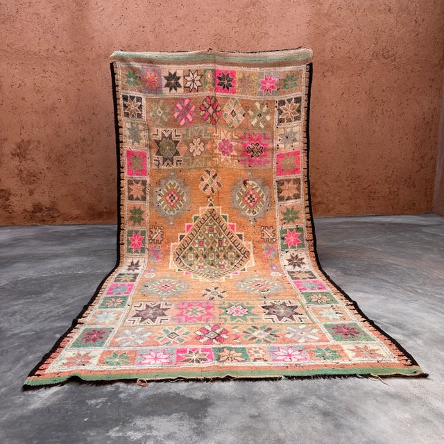 Peach Moroccan Area Rug - 6'3" X 12'10" Ft For Sale - Image 8 of 9