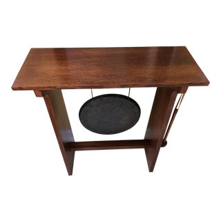 Stickley Dinner Gong on Console Table With Mallet For Sale