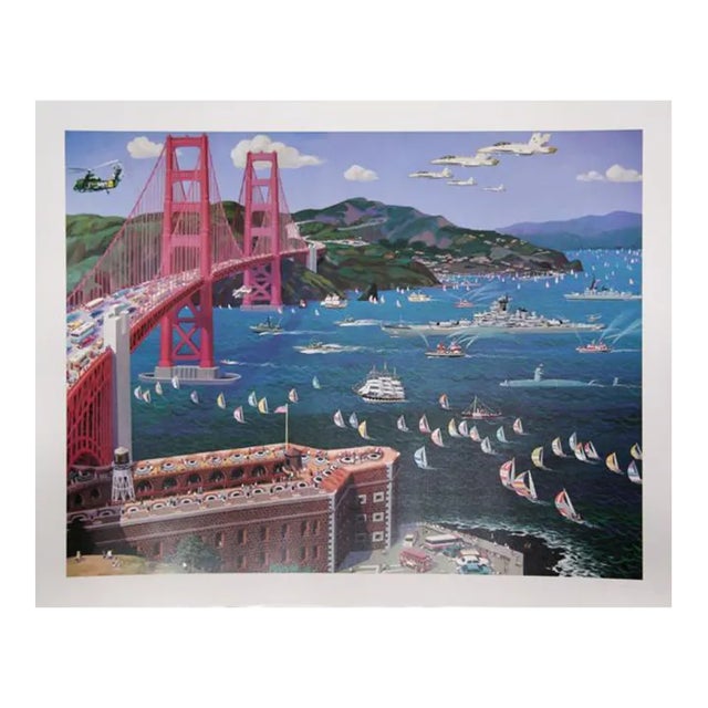Golden Gate Bridge, Alexander Chen Screen Print For Sale