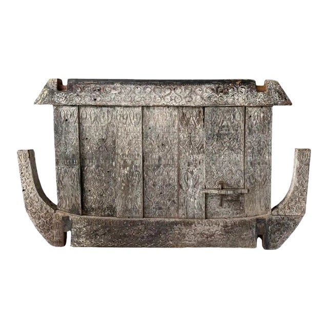 Antique Toraja Wood Panel, Sulawesi, Indonesia, Polychrome Detail For Sale