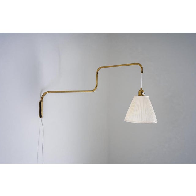 Gold Swedish Wall Lamp in Brass, 1940s For Sale - Image 8 of 18