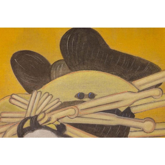 Contemporary French Artist, Japanese Woman, Painted Canvas For Sale - Image 3 of 8