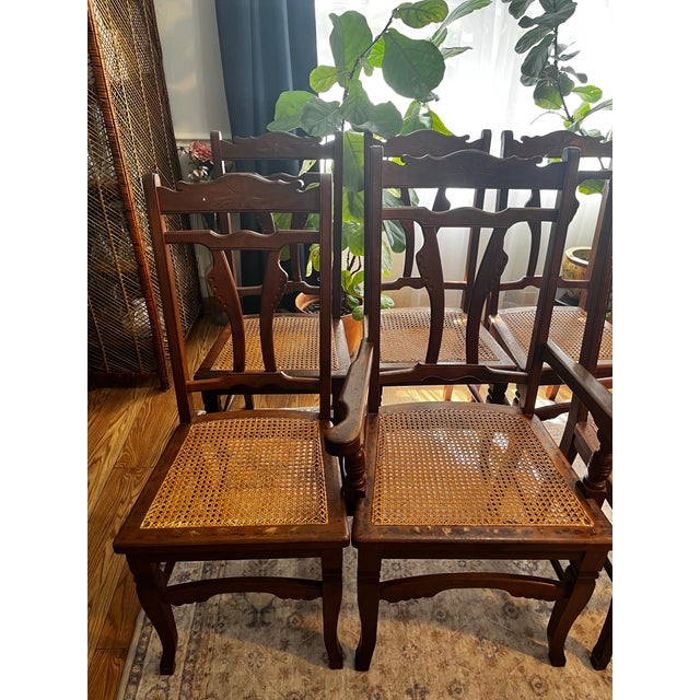 Late 19th Century Set of 8 Late 19th Century Eastlake Walnut Dining Chairs For Sale - Image 5 of 10