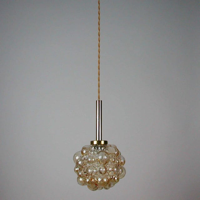 Mid-Century Amber Bubble Pendant by Helena Tynell for Limburg, 1960s For Sale - Image 4 of 12