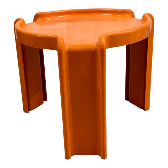 1968, Giotto Stoppino for Kartell, Orange Plastic Nesting Table For Sale