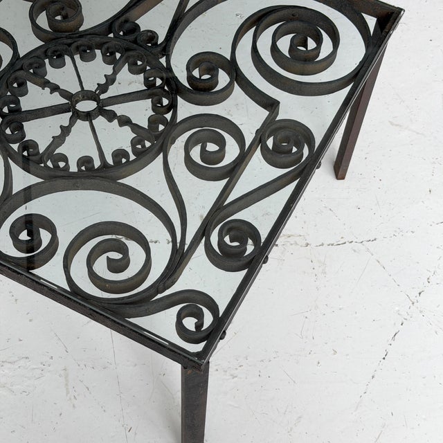 Mid 20th Century Mid 20th Century French Wrought Iron Forged Coffee Table For Sale - Image 5 of 5