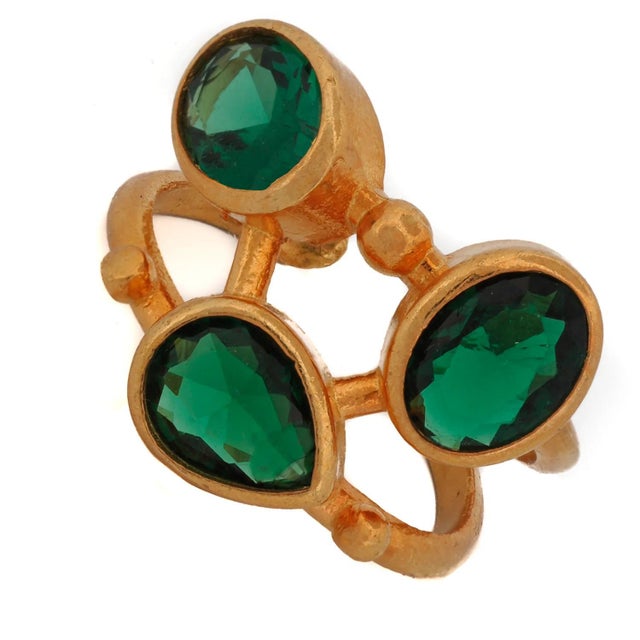 Early 21st Century Cleopatra Jade & Gold Adjustable Ring, Size 4 For Sale - Image 5 of 8