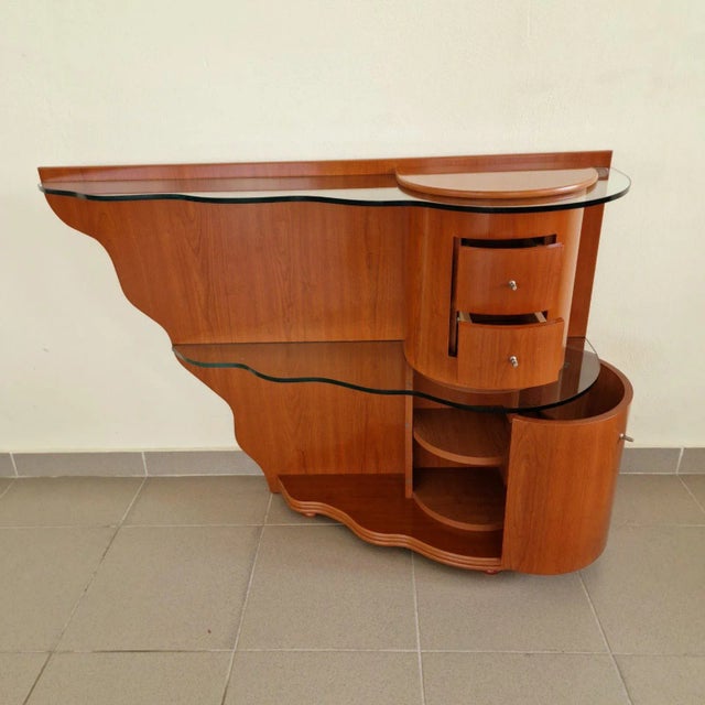 Mid-Century Modern Spanish Dressing Table with Wall Mirror from Martin, Set of 2 For Sale - Image 3 of 6