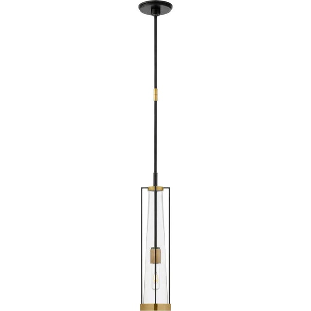 Calix Tall Pendant in Bronze and Brass with Clear Glass Designer: Thomas O'Brien Fixture Height: 22.5" Min. Custom Height:...